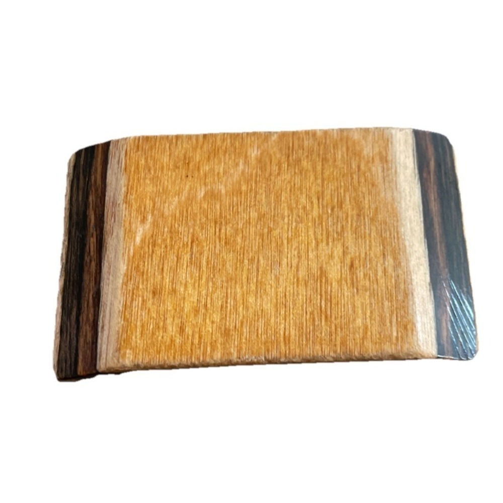 Vintage‎ Exotic Wood 2 Tone Belt Buckle Western Hippie